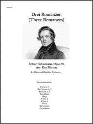 Three Romances Orchestra sheet music cover Thumbnail